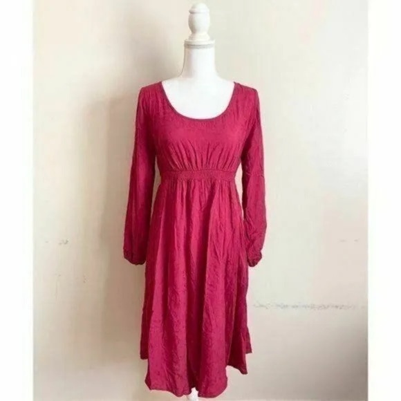 Isabel Maternity by Ingrid & Isabel Long Sleeve Jacquard Dress in Red - Size M - Picture 6 of 8